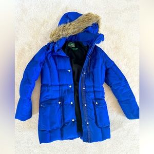 Women’s Royal Blue Ralph Lauren Down Puffer Coat